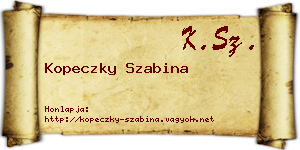 Kopeczky Szabina névjegykártya