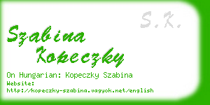 szabina kopeczky business card